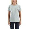 'Carhartt' Women's Lightweight Pocket T-Shirt - Tourmaline Snow Heather -Outdoor Clothing Store 103067 3 7 1024x1024@2x