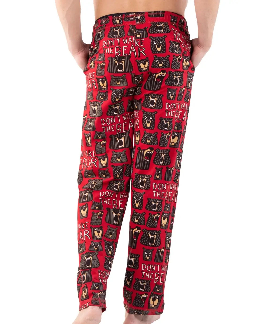 'Lazy One' Men's Don't Wake The Bear PJ Pants - Red 3 'Lazy One' Men's Don't Wake The Bear PJ Pants - Red