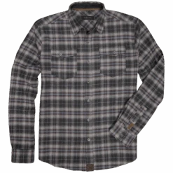 'Dakota Grizzly' Men's Riley Snap Front Flannel - Shadow