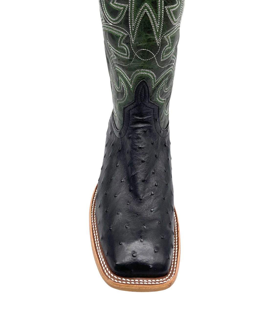 'Anderson Bean' Men's 13" HorsePower Top Hand Full Quill Ostrich - Black / Emerald Explosion 5 'Anderson Bean' Men's 13" HorsePower Top Hand Full Quill Ostrich - Black / Emerald Explosion - Image 3