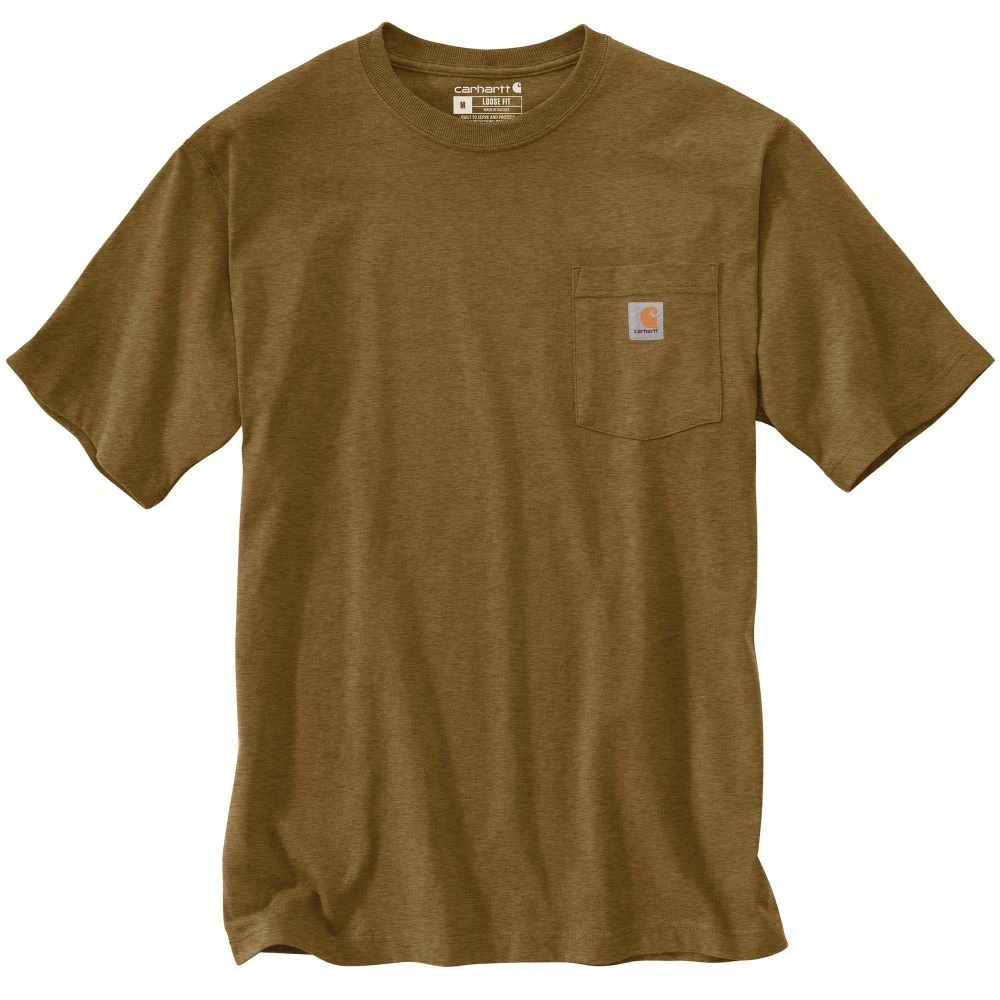 'Carhartt' Men's Loose Fit Heavyweight Pocket T-Shirt - Oiled Walnut Heather 3 'Carhartt' Men's Loose Fit Heavyweight Pocket T-Shirt - Oiled Walnut Heather