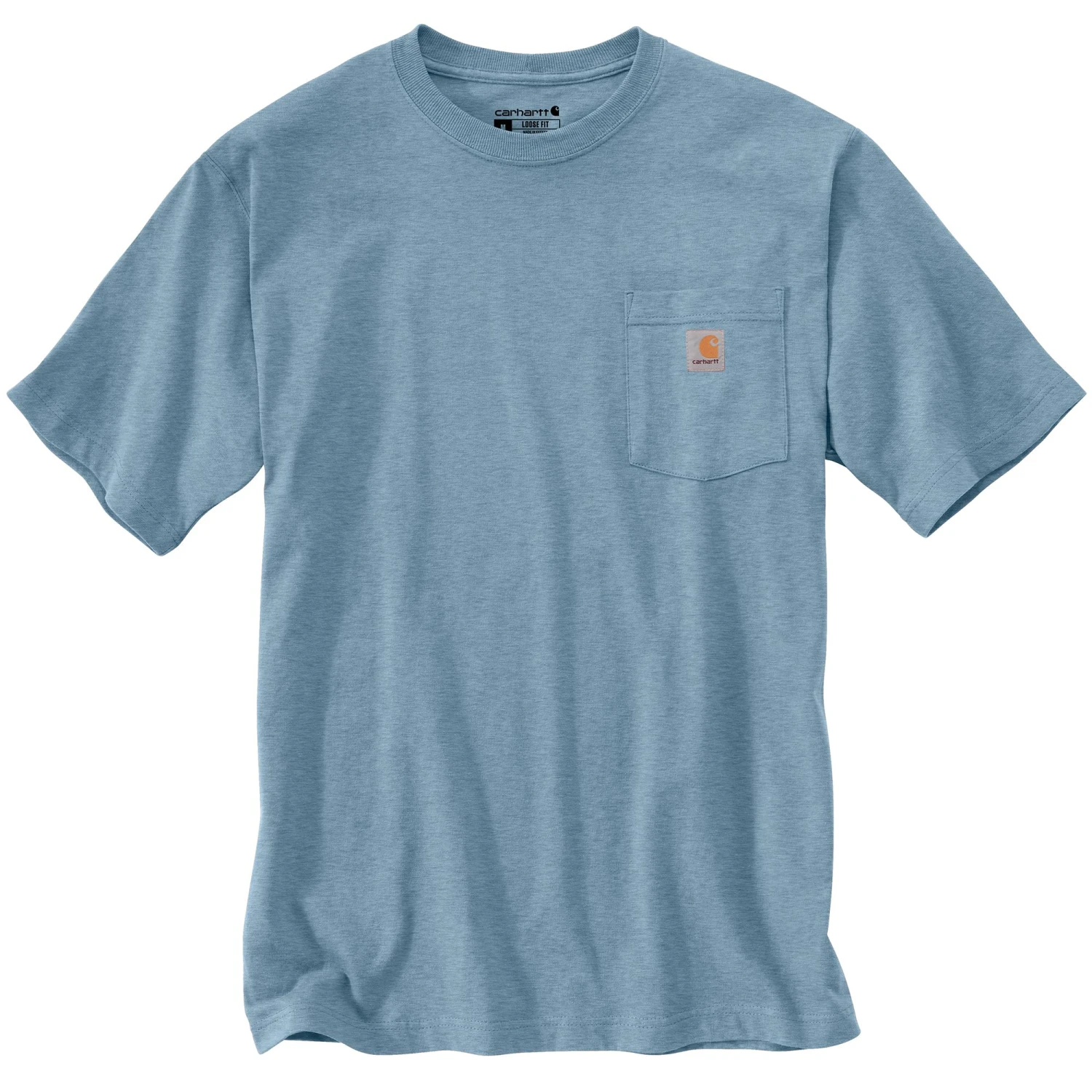 'Carhartt' Men's Loose Fit Heavyweight Pocket T-Shirt - Alpine Blue Heather 3 'Carhartt' Men's Loose Fit Heavyweight Pocket T-Shirt - Alpine Blue Heather