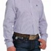 'Cinch' Men's Geo Print Classic Fit Button Down - Lilac -Outdoor Clothing Store MTW1105480 3 1024x1024@2x