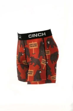 'Cinch' Men's 6" Bears Boxer Brief - Red