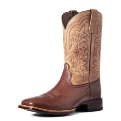'Ariat' Men's 11" Night Life Ultra Western Square Toe - Antique Tabac Smooth Quill Ostrich / Sorrel Brown -Outdoor Clothing Store S22 MNS WEST 10040344 front 1024x1024@2x
