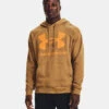 'Under Armour' Men's Rival Fleece Big Logo Hoodie - Antique Ochre / Omega Orange -Outdoor Clothing Store V5 1357093 277 FC 1024x1024@2x